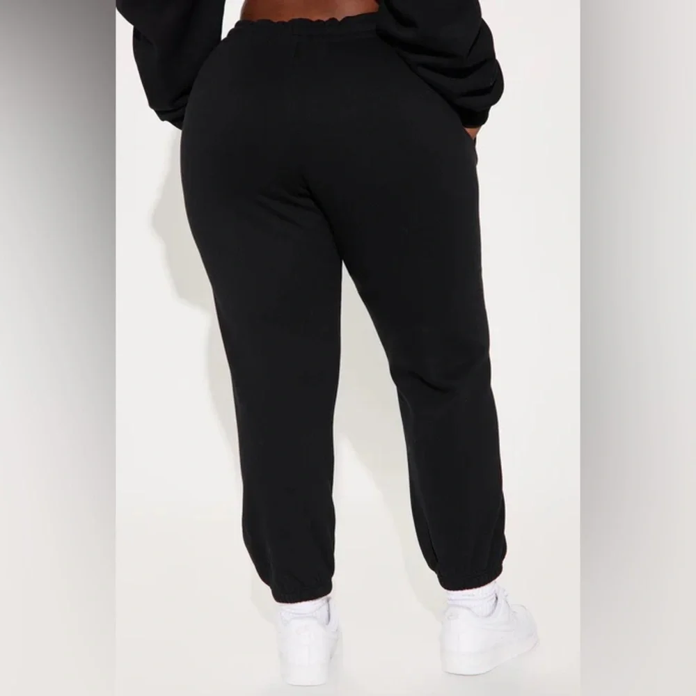 Von Dutch Black Jogger Pants with White Logo Leg Print - Picture 5 of 5